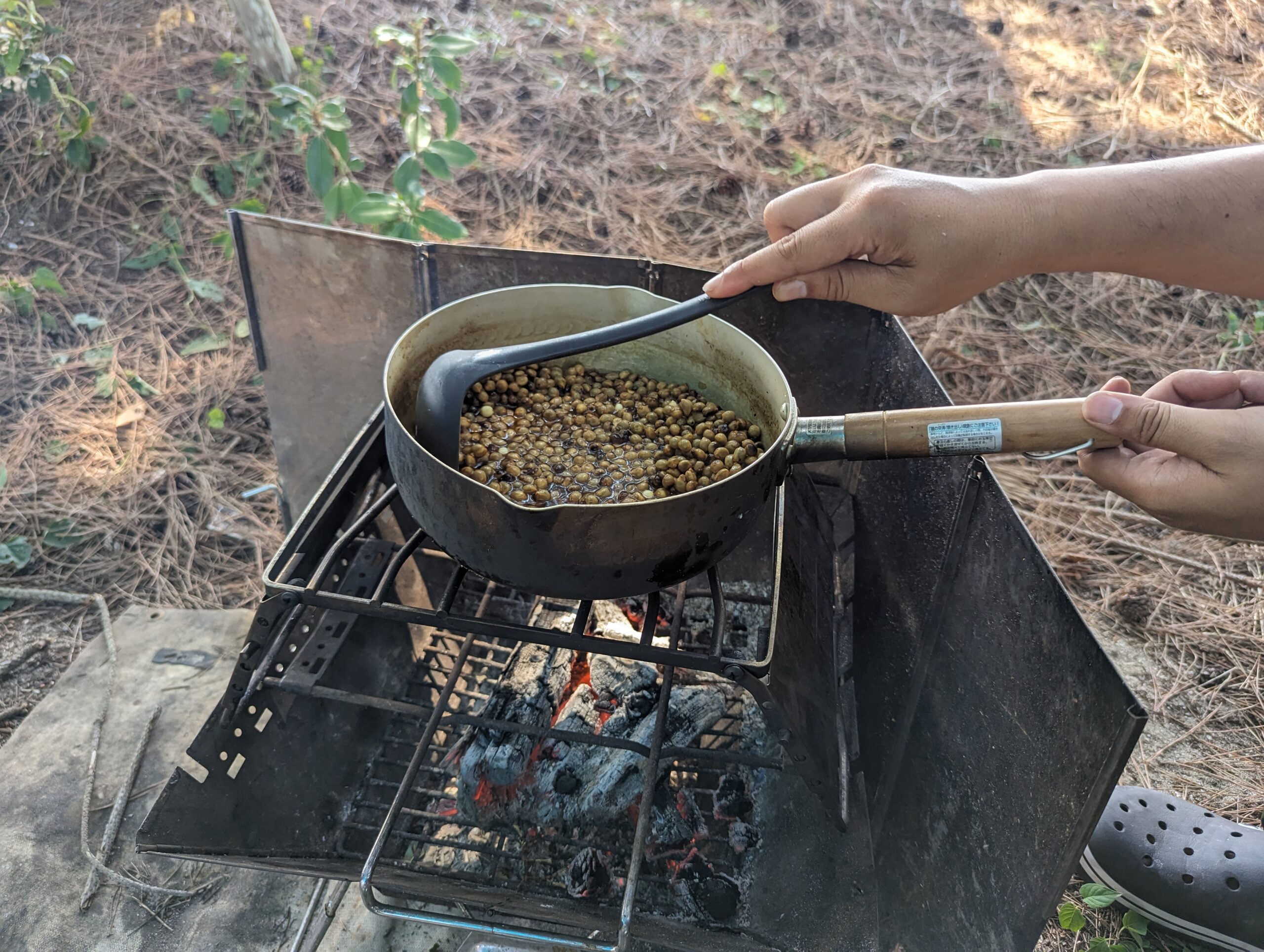 茹でる様子